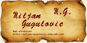 Miljan Gugulović vizit kartica